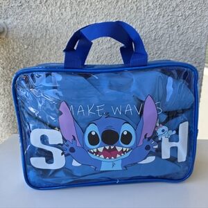 Cute Stitch & Scrump Printed Blue Translucent Travel Bag